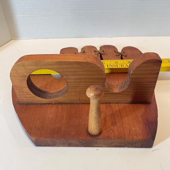 Vintage Wooden Baseball Glove Wall Shelf & Holder With Peg For Cap Or Accessorie - Picture 9 of 9